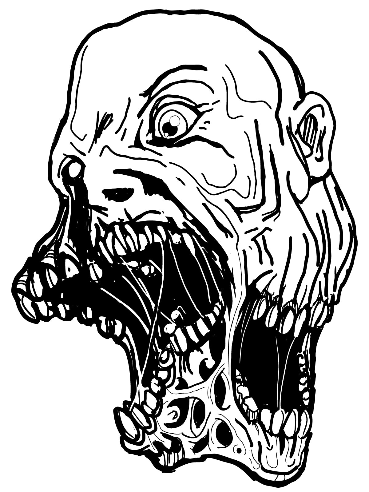 Horror Alley - Freaks Monsters Malice Horrid Faces PDF Coloring Book 