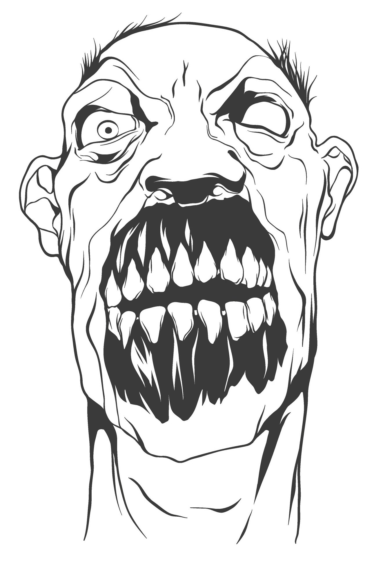 Horror Alley - Freaks Monsters Malice Horrid Faces PDF Coloring Book 