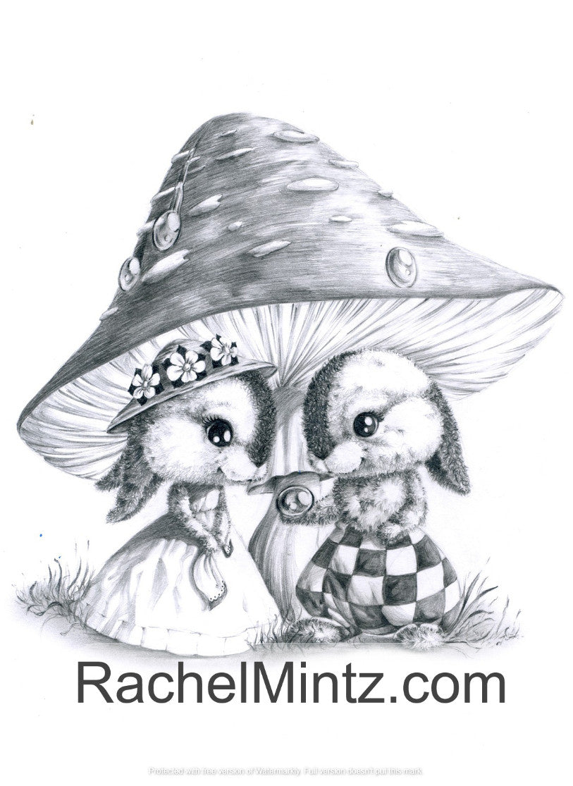In Love - Romantic Grayscale Printable Format Rachel Mintz Coloring Book
