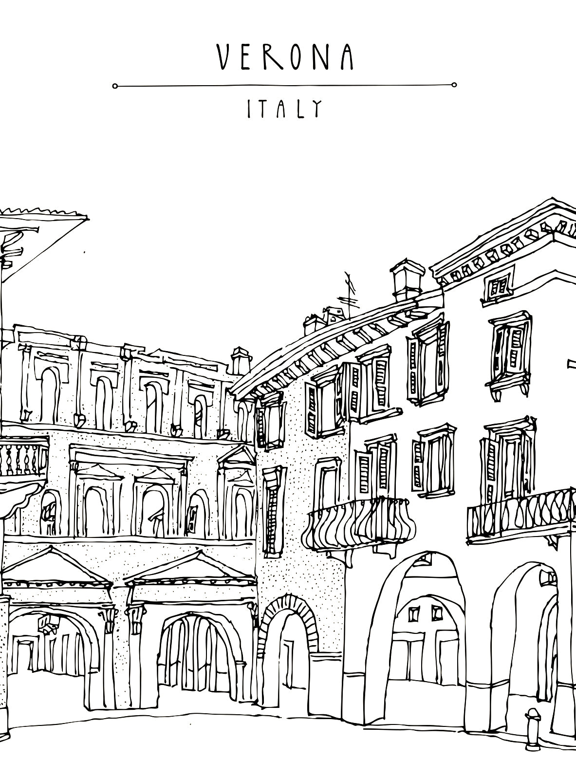 Italian Houses - Architecture Coloring Book, European Urban Street Landscapes Rachel Mintz