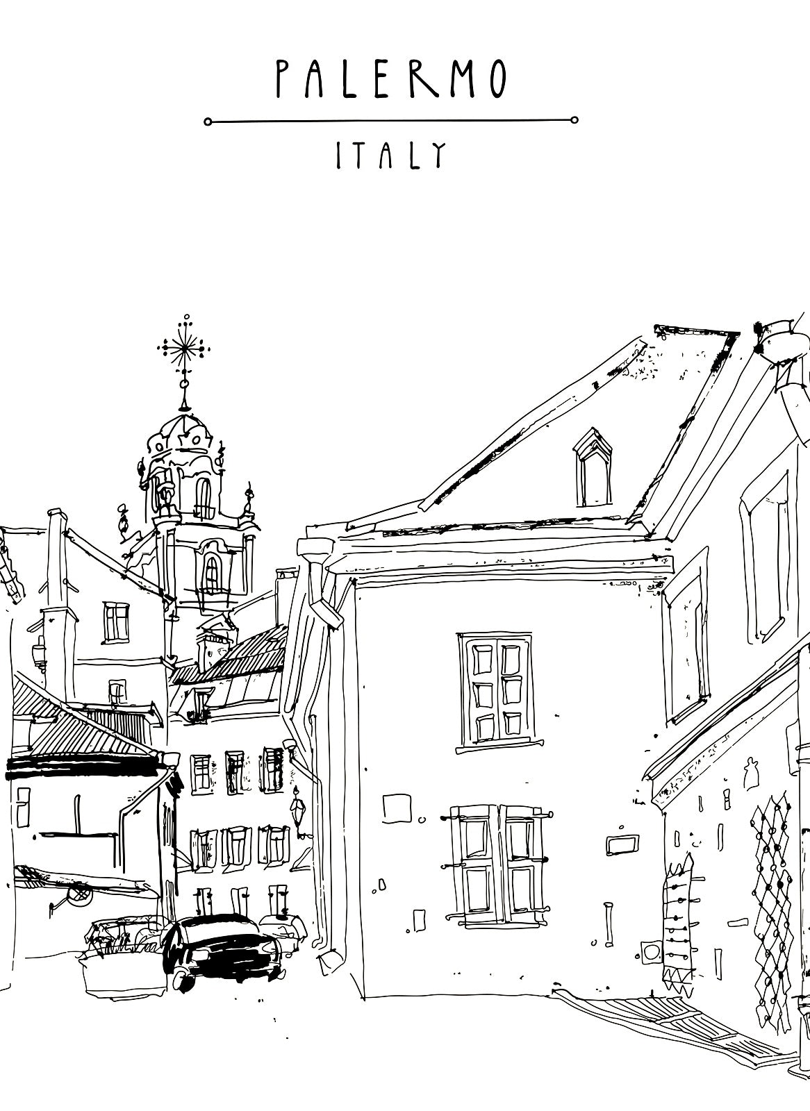 Italian Houses - Architecture Coloring Book, European Urban Street Landscapes Rachel Mintz