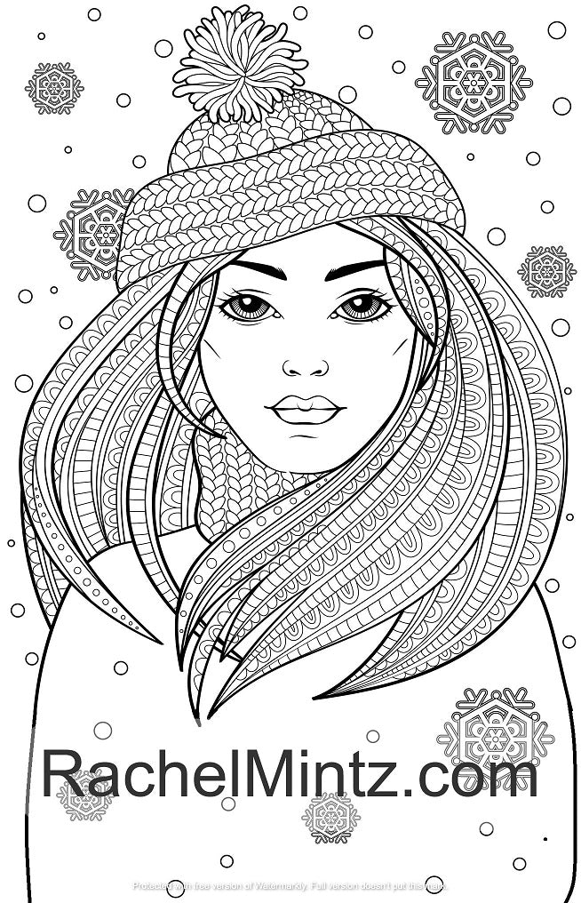 Jingle Frost - Winter Christmas Coloring Book, Detailed Zentangle Patterns For Cold Season and New Year (PDF Book)
