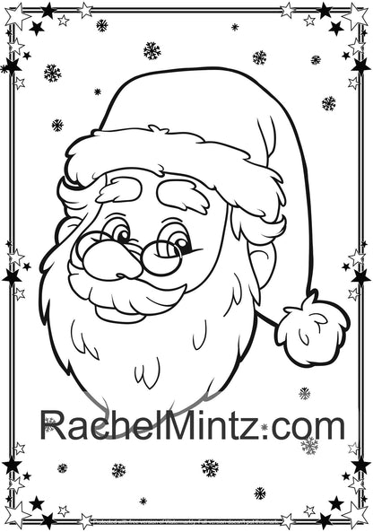 Large Print Christmas - Easy Adult Coloring Book For Seniors or Visually Impaires (Digital Book)