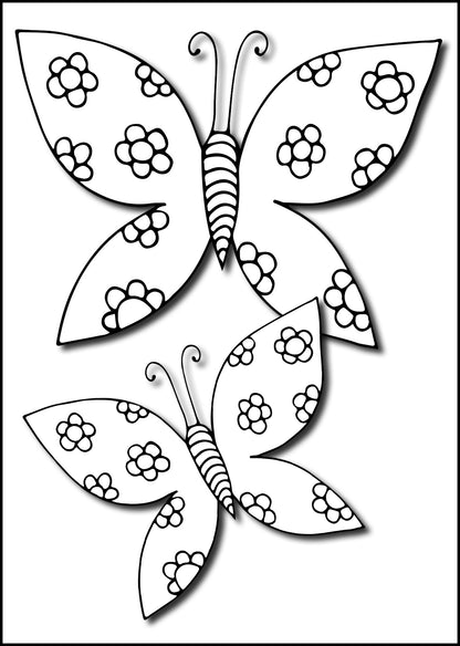 Large Print Butterflies - Beautiful Clear Bold Butterfly Lines and Patterns, (Printable Format) Coloring Book