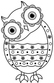 Large Print OWLS PDF Coloring Book For Beginners, Seniors or Visually ...