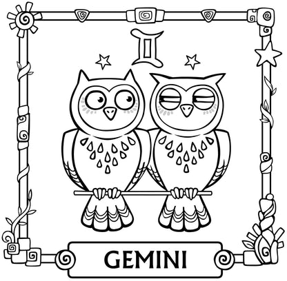 Large Print Zodiac Signs - Coloring (PDF Book) For Seniors or Visually Impaired
