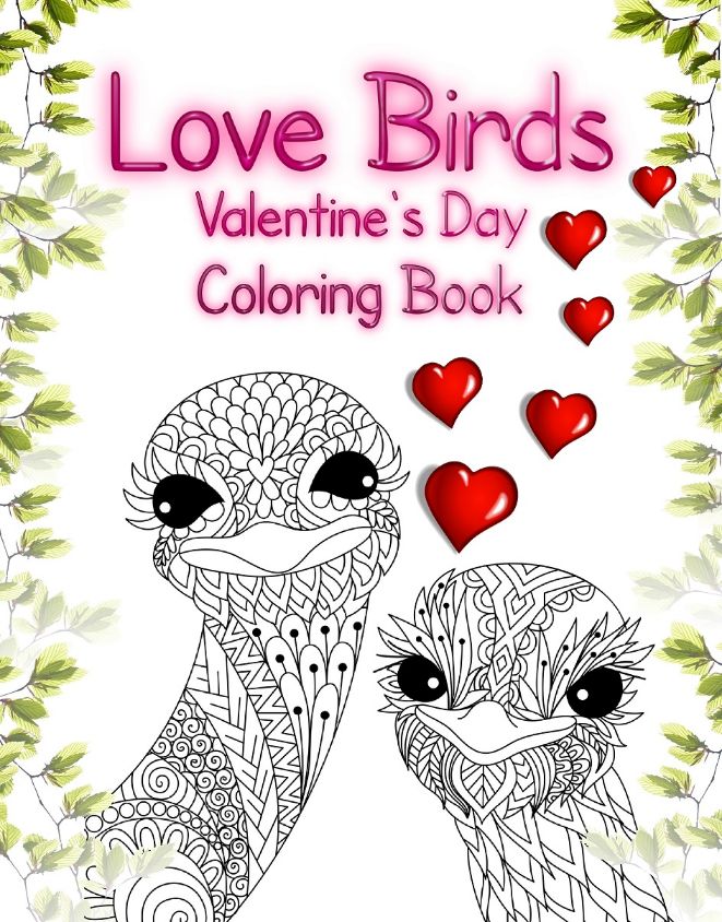Love Birds - Romantic Animals Valentines Day Coloring Book for Adults (PDF Book)