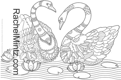 Love Birds - Romantic Animals Valentines Day Coloring Book for Adults (PDF Book)