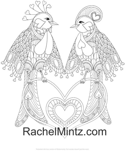 Love Birds - Romantic Animals Valentines Day Coloring Book for Adults (PDF Book)