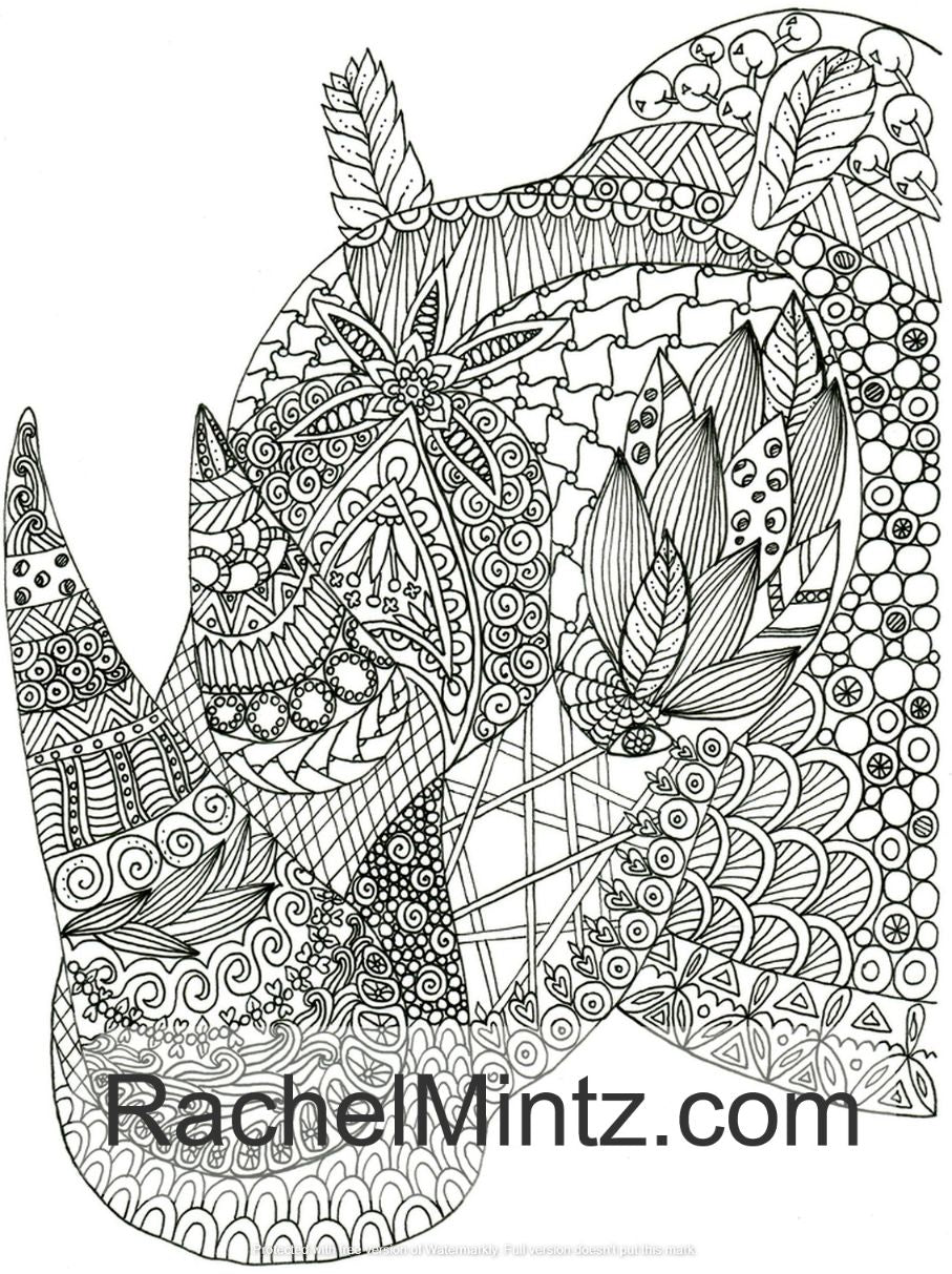 Mandala Animals - Intricate Anti Stress Coloring Book, Detailed Relaxi –  Rachel Mintz Coloring Books