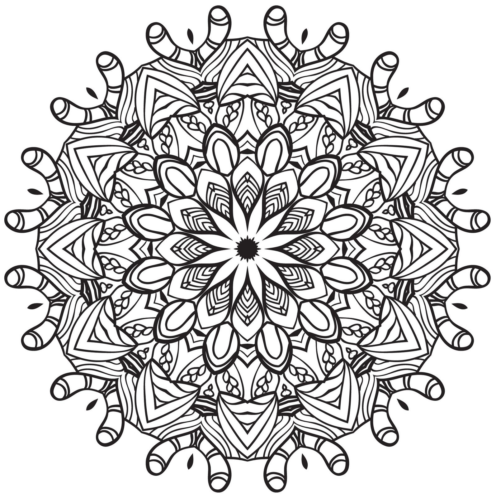 Mandala For Life - Seamless Relaxing Therapy Coloring Book
