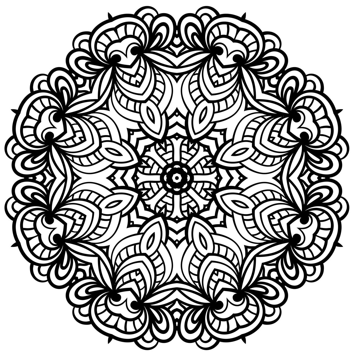 Mandala For Life - Seamless Relaxing Therapy Coloring Book