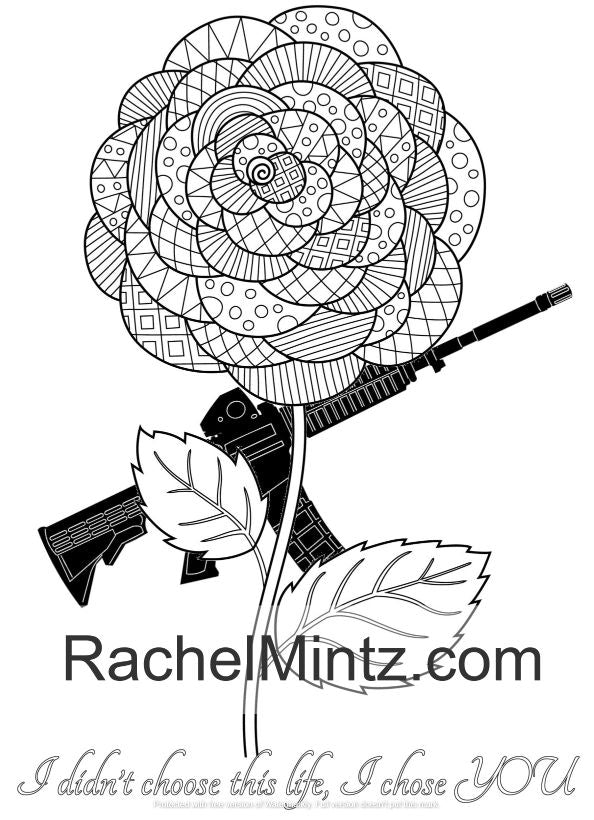 Military Wife Coloring Book, Romantic &amp; Patriotic Designs For Spouses ...
