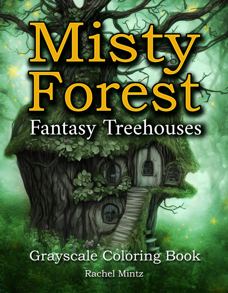 Misty Forest Treehouses, 30X2 Fantasy Forest Hideouts, Grayscale Color ...
