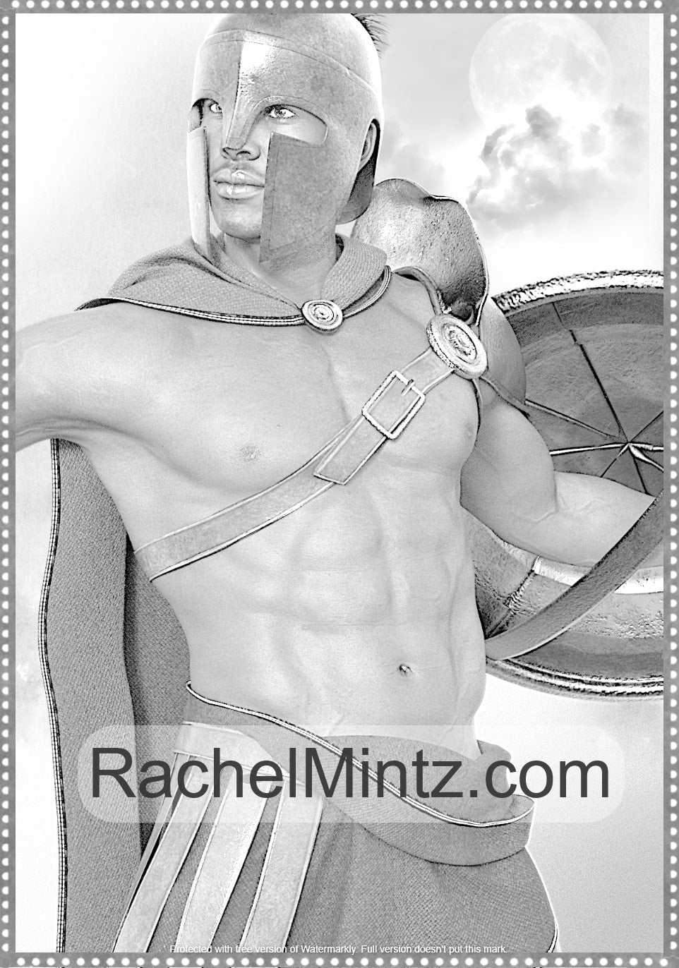 Muscular Warriors - 35 Massive Well Built Fantasy Soldiers, Gladiators &, Knights, Printable Format Coloring Book