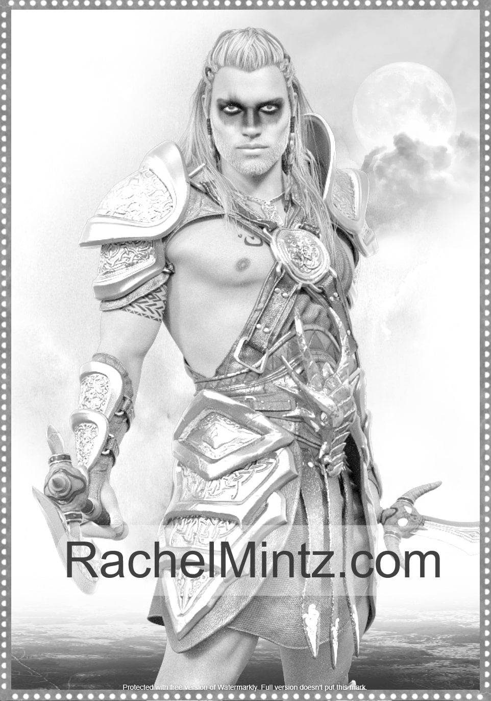 Muscular Warriors - 35 Massive Well Built Fantasy Soldiers, Gladiators &, Knights, Printable Format Coloring Book