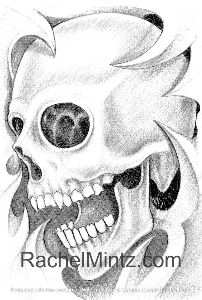 No Flesh - Horror Skulls Grayscale Art Coloring (PDF Book)