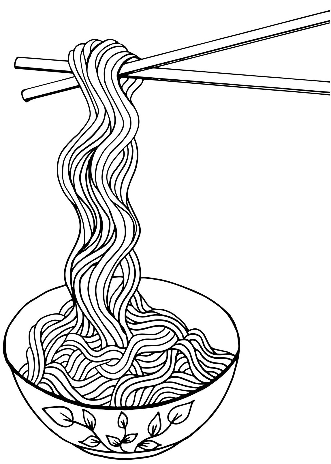 Noodles Doodles - Chinese Food Patterns – Stress Relieving Spaghetti Coloring (PDF Book)
