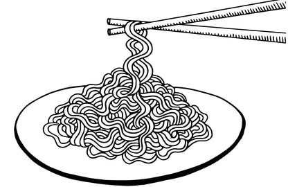 Noodles Doodles - Chinese Food Patterns – Stress Relieving Spaghetti Coloring (PDF Book)