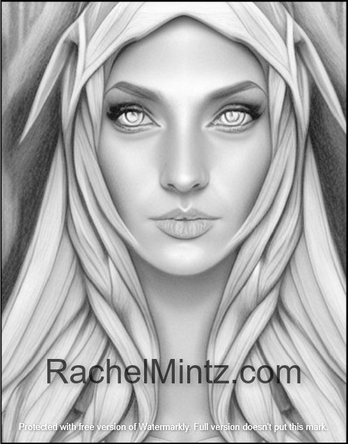 Touch of Heaven - Fantasy PDF Coloring Page