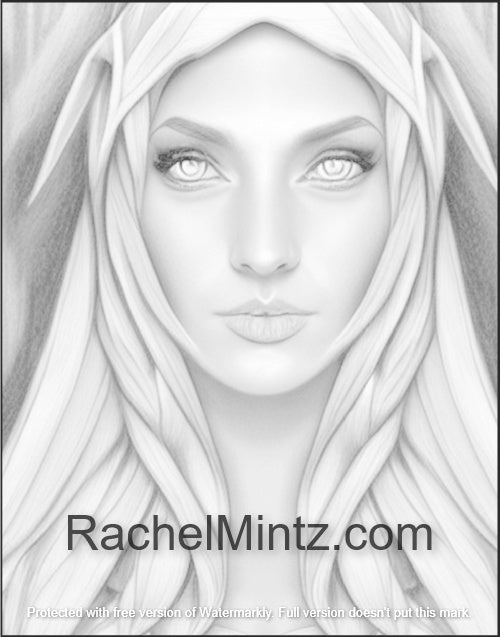 Touch of Heaven - Fantasy PDF Coloring Page