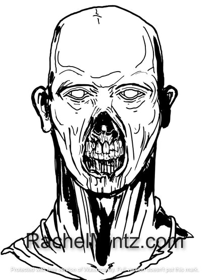 Pure Horror Nightmares - Scary Haunted Zombies PDF Coloring Book