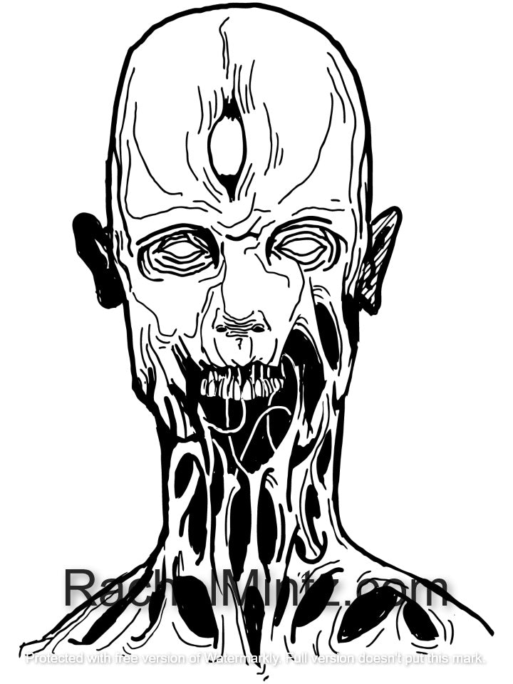 Pure Horror Nightmares - Scary Haunted Zombies PDF Coloring Book