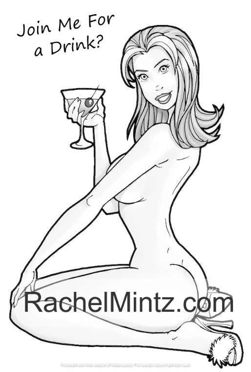 Raunchy Cartoons - Adults Coloring Book, Funny, Dirty, Naughty Easy to Color (Digital Book)