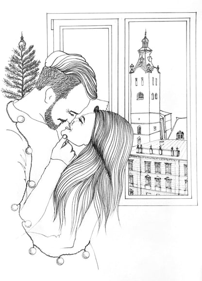Romance in Tuscany - Romantic Landscapes, Honeymoon Vacation Coloring Book For Adults 