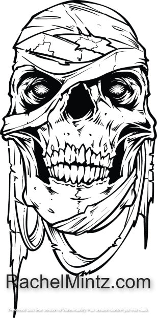 Screaming Skulls - Scary Gothic Tattoo Skulls, Gore Skull Designs - PDF Coloring Book