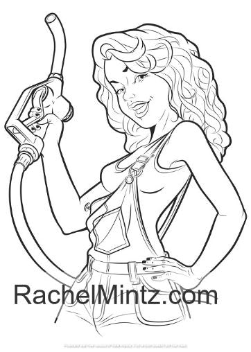 Sexy Biker Chicks - Coloring Book For Adults, Hot Motorcycles Girls Art Collection (Digital Book)