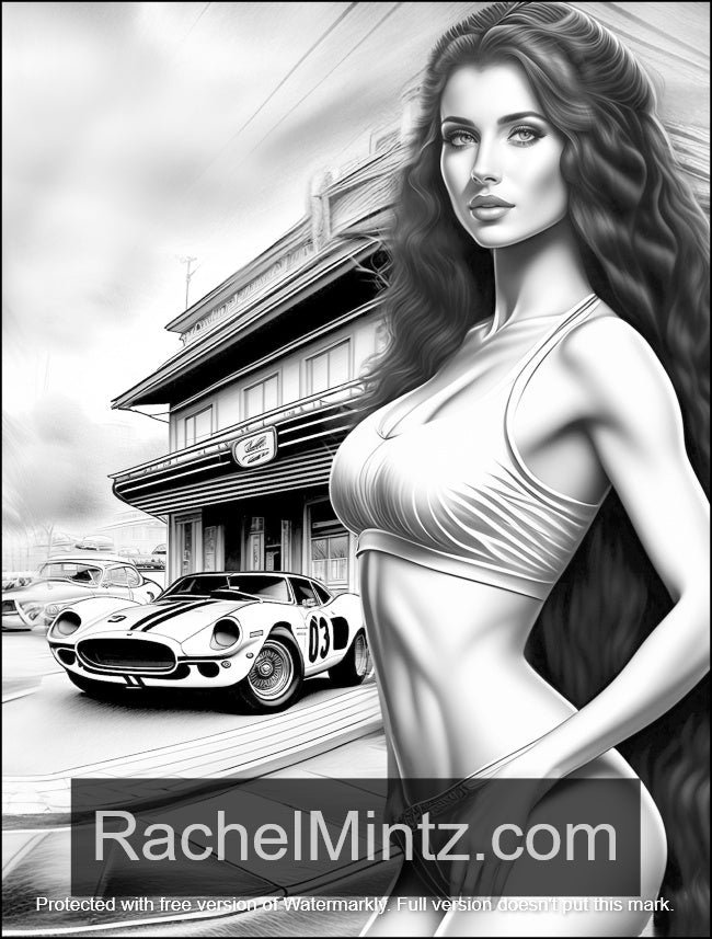 Sexy Motor Girls - Gorgeous Busty Women Posing With Trucks, Fast Cars, Motorcycles, AI Art (Printable PDF Book)