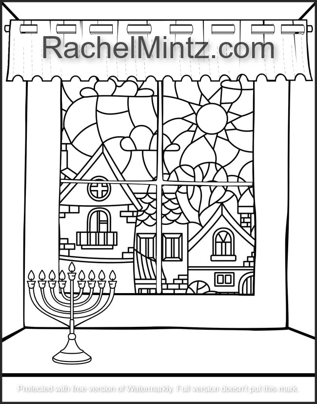 Spread the Light - Hanukkah Coloring Book (Digital PDF Book)