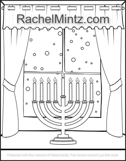 Spread the Light - Hanukkah Coloring Book (Digital PDF Book)