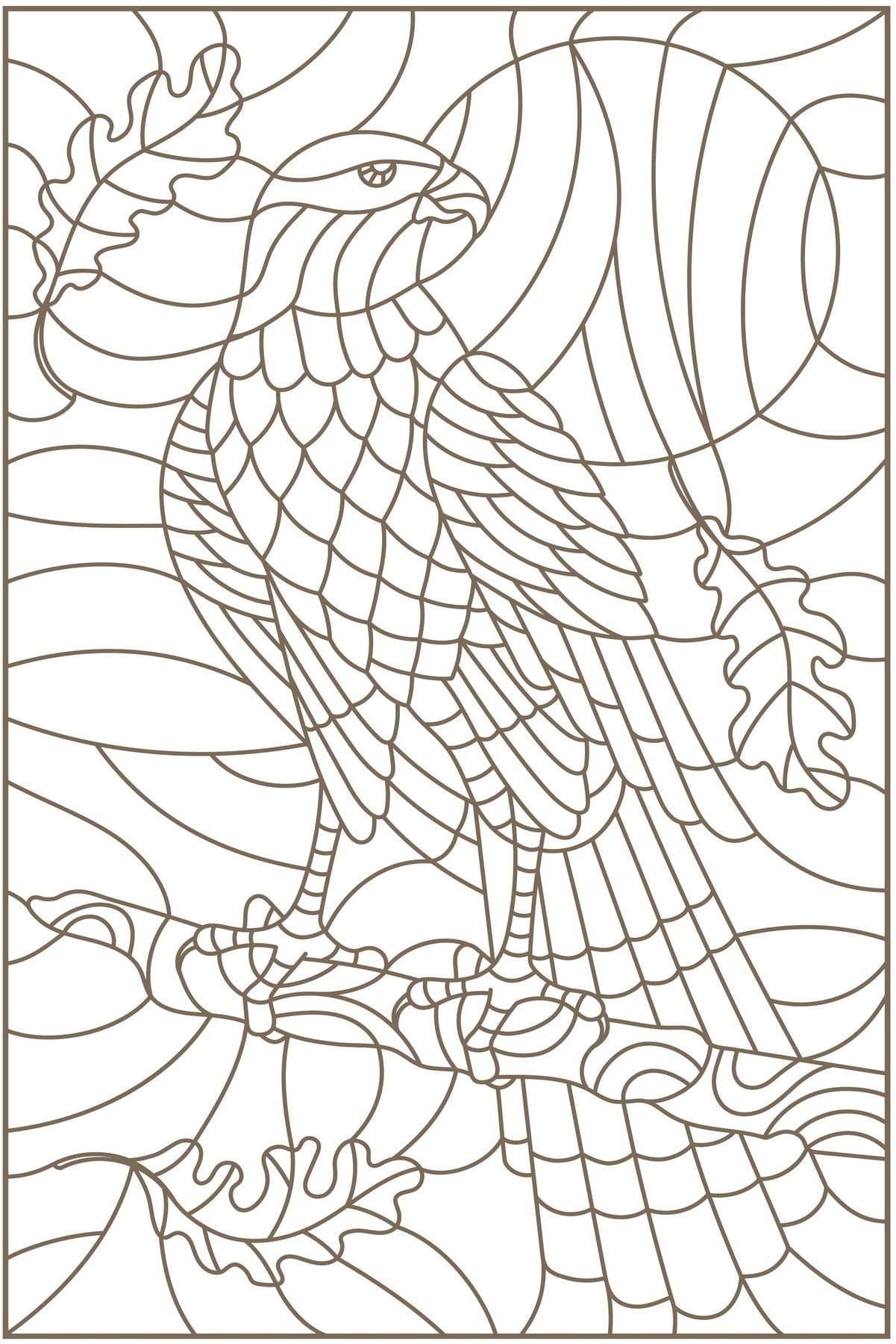 Birds Kingdom - Stained Glass Art Patterns of Beautiful Parrots, Peacock, Hummingbird, Owls - PDF Book