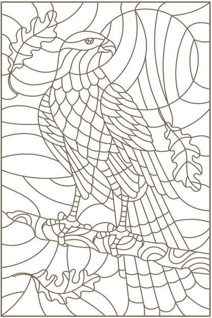 Birds Kingdom - Stained Glass Art Patterns of Beautiful Parrots, Peacock, Hummingbird, Owls - PDF Book