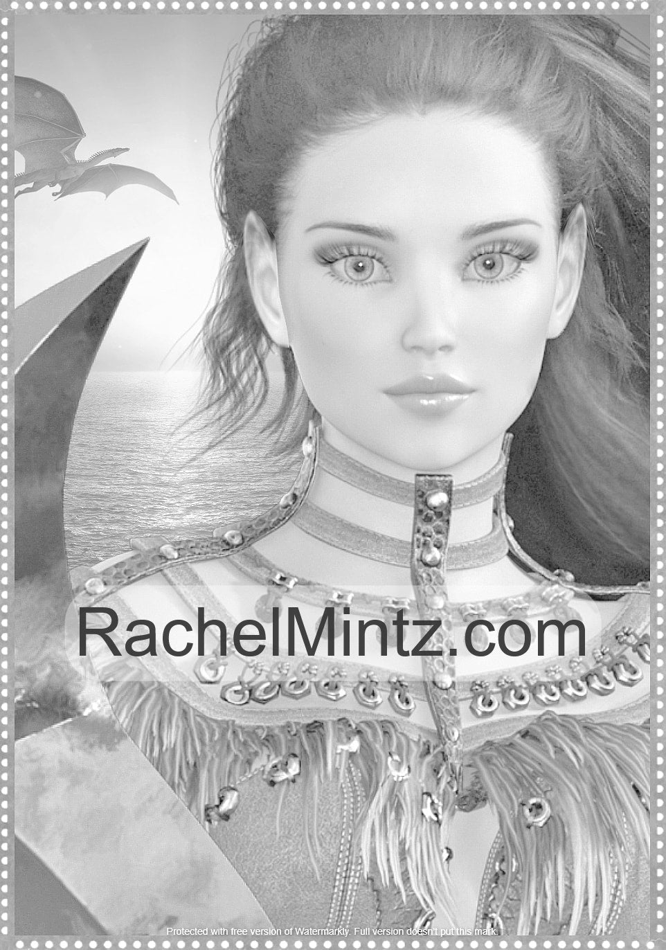 Stunning Elf Warriors - 30 Gorgeous Fantasy Female Elves Portraits, Grayscale Printable Coloring Book