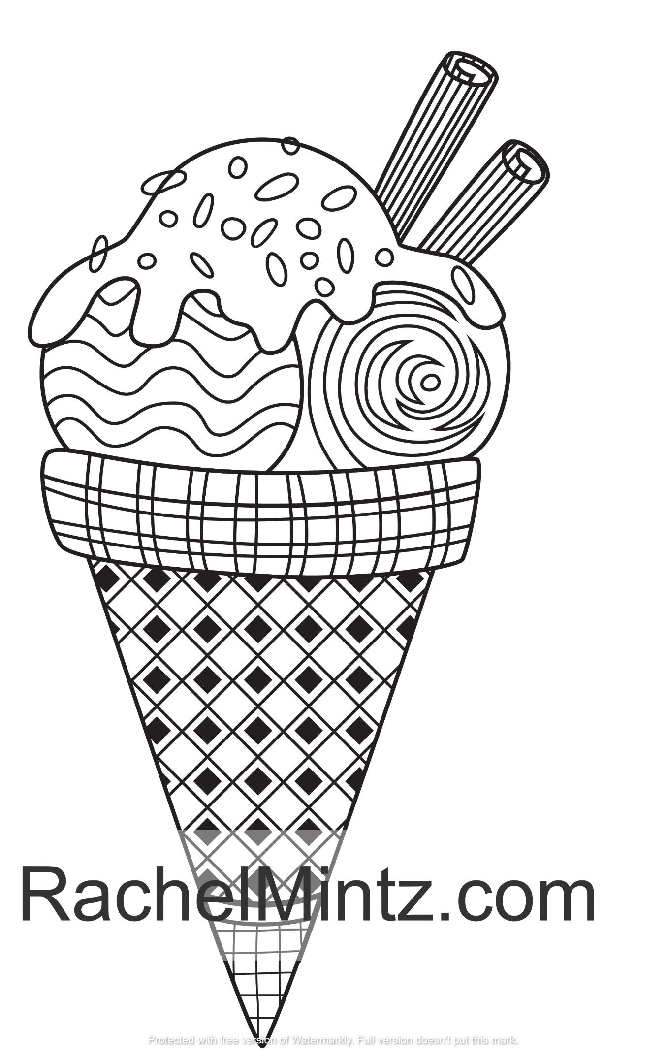 The Giant Ice Cream - Summer Fun Coloring Book (Digital PDF Format)