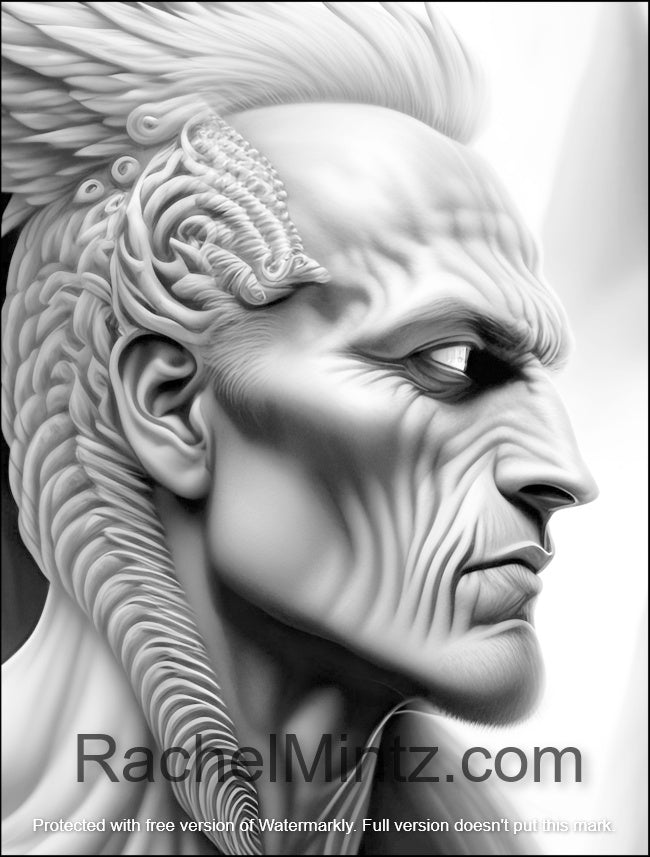 The Ruthless Dystopians - 30 Portraits of Evil Aliens Villains, End of The World, AI Combined, (PDF Coloring Book)