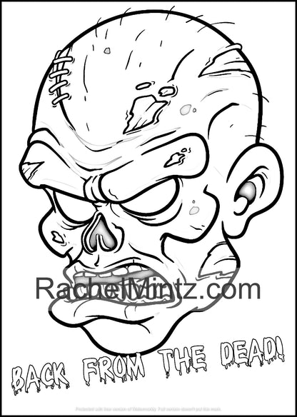 The Zombies Coloring Book - Crawling Zombie Apocalypse, Twisted Walking Figures (Printable Format)