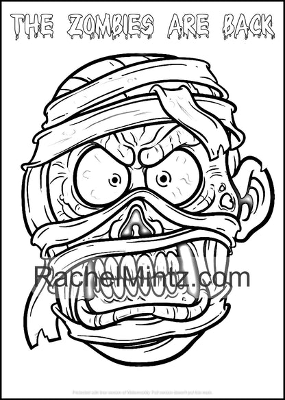 The Zombies Coloring Book - Crawling Zombie Apocalypse, Twisted Walking Figures (Printable Format)