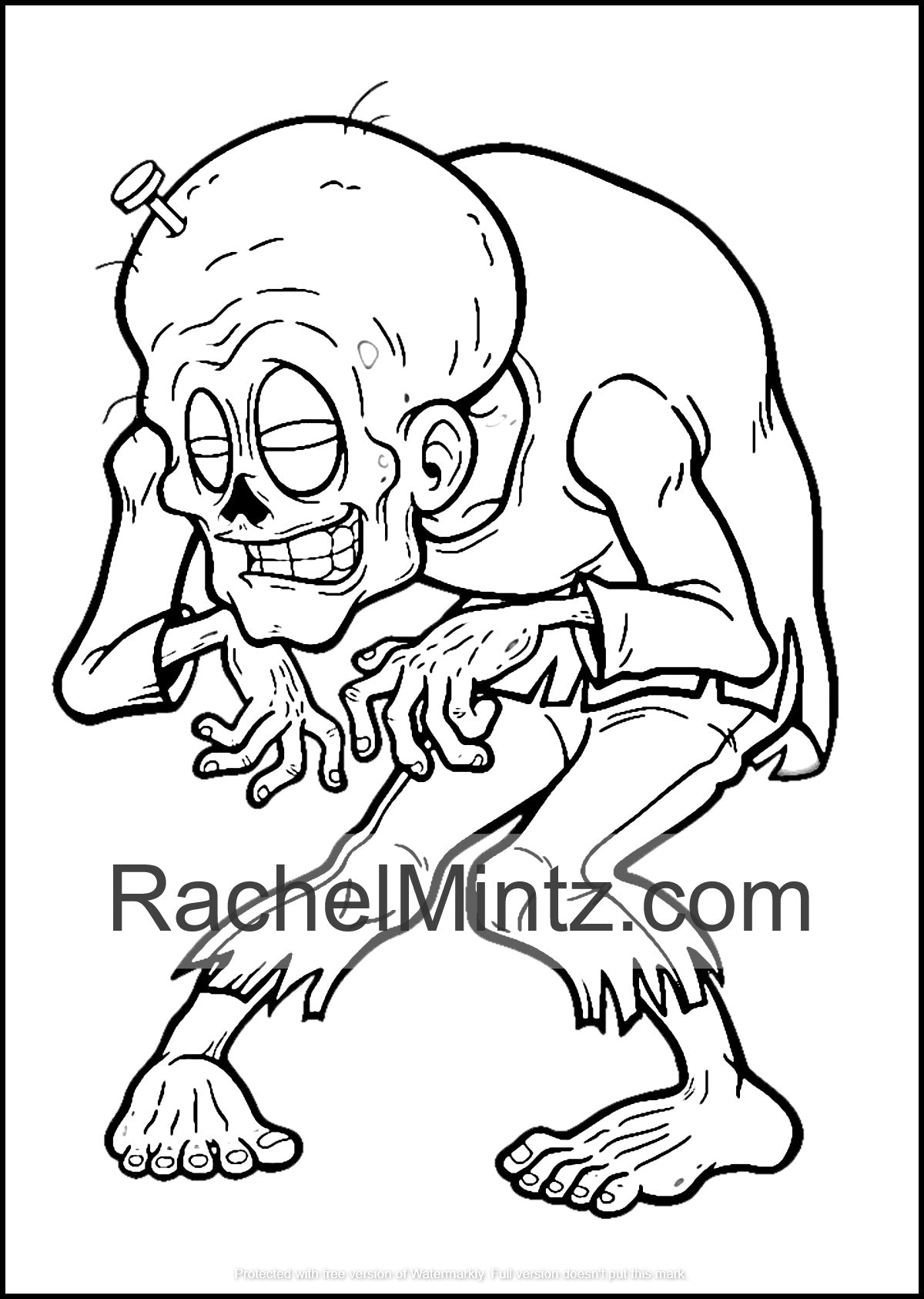 The Zombies Coloring Book - Crawling Zombie Apocalypse, Twisted Walking Figures (Printable Format)