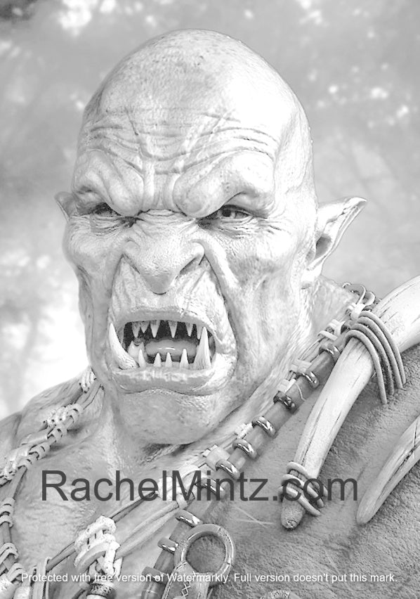 Trolls & Orcs - Grayscale | 60 Pages! 30 Fantasy Creatures For Adults (PDF Book) Rachel Mintz