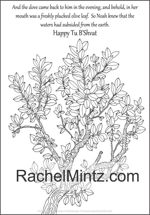 Tu B'shevat - Coloring Book For Adults - Jewish 'New Year for the Trees' Festival (Digital Format Book)