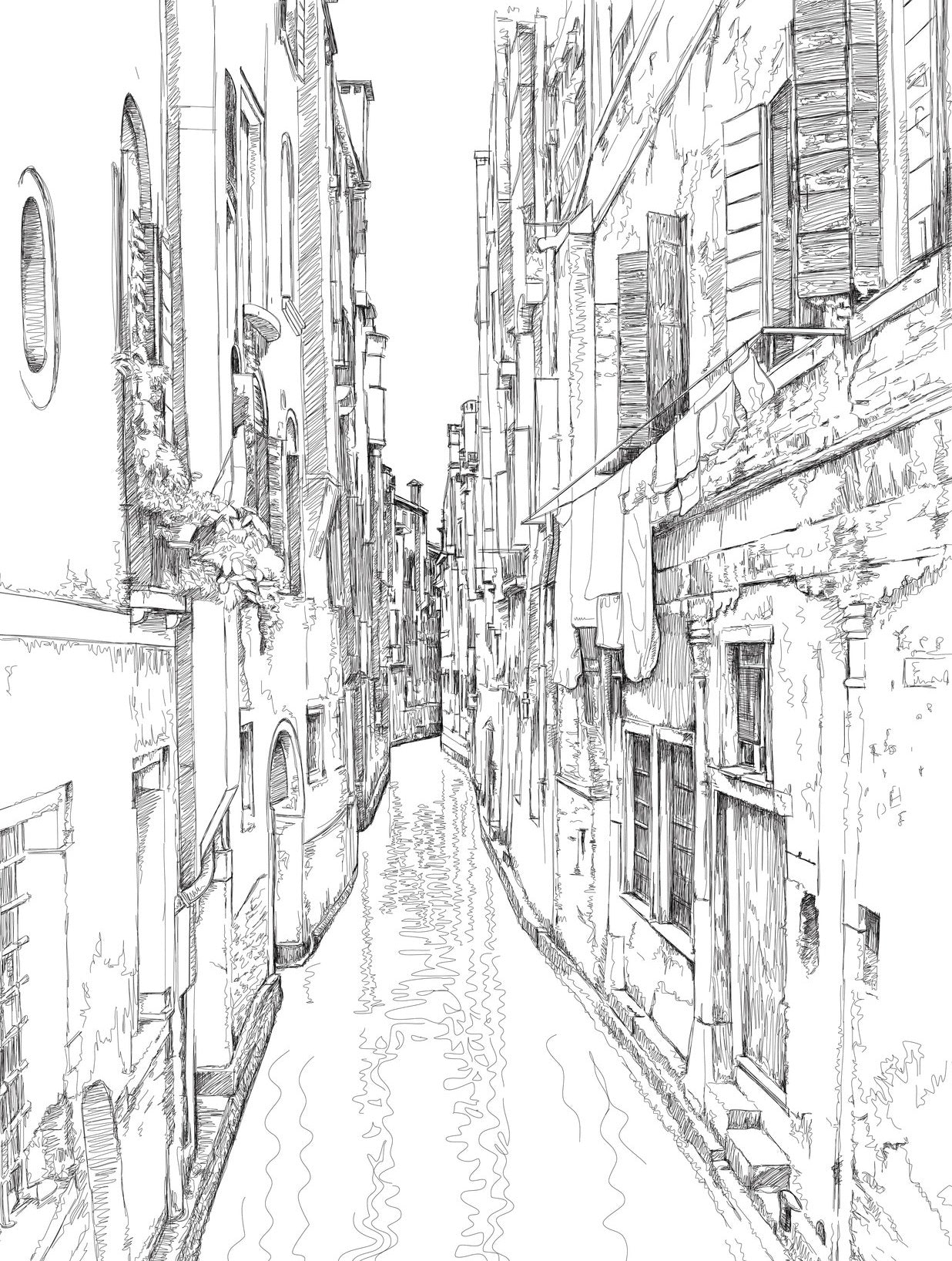 Venice Moments - Coloring Book With Romantic Canals, Renaissance Architecture & Gondolas 