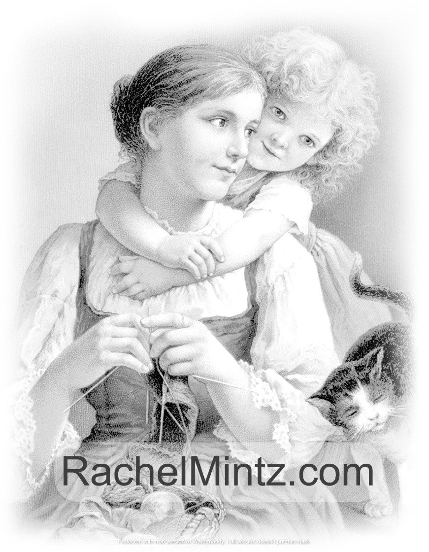 Vintage Beauty - Grayscale Victorian Children Printable Format Coloring Book for Adults