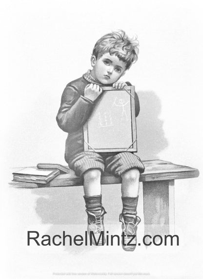 Vintage Beauty - Grayscale Victorian Children Printable Format Coloring Book for Adults
