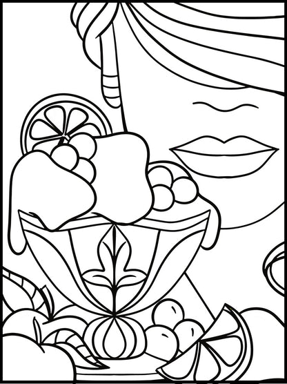 Visually Impaired Abstract Beauty Faces - Easy Coloring Book For Beginners