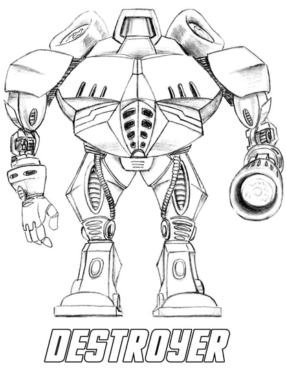 War Robots - Coloring (PDF Book) For Boys - Military Cyborgs & Futuristic Action