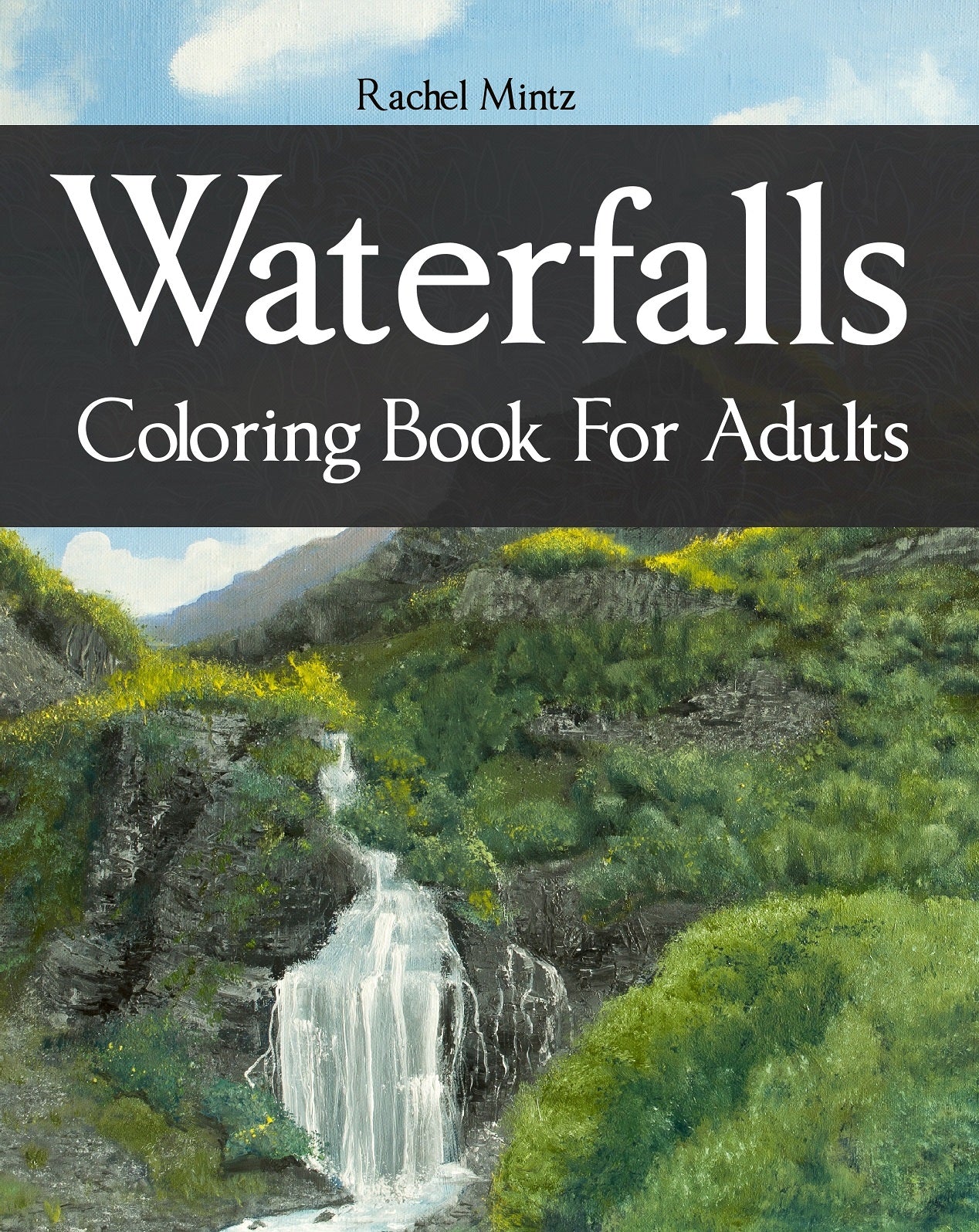 Waterfalls - Majestic Cliffs and River Landscapes, Nature Sketches, PDF Coloring Book 